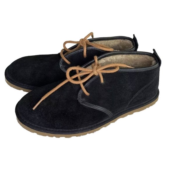 Ugg Maksim Men’s Ankle Chuka Boots Black Suede Shoes Size 7 EU 39.5 - Picture 3 of 9
